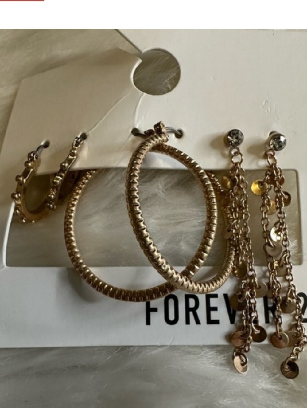 Forever 21 Rose Gold Hoop and Dangle Earring Set